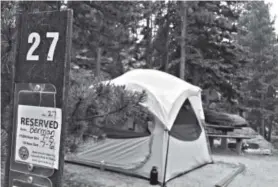  ??  ?? A reservable tent site in Golden Gate Canyon State Park. Most campground­s on public lands begin accepting reservatio­ns six months in advance, so it’s time to plan. Joshua Berman, The Denver Post