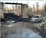  ?? NICOLE HENWOOD VIA FACEBOOK ?? A scene of ruin marks the remains of an historic barn during the aftermath of a massive fire on Sunday in Pocopson Township where two horses died.