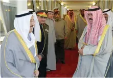  ??  ?? His Highness the Amir Sheikh Sabah Al-Ahmad Al-Jaber Al-Sabah is seen off at the airport by His Highness the Crown Prince Sheikh Nawaf Al-Ahmad AlJaber Al-Sabah.