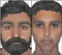  ??  ?? SUSPECTS: E-fit images police have released of the two men