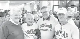  ??  ?? Left Tom Allen, Coach of the first Football Team with fomer Cougar’s