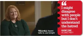  ?? ?? TELL-ALL Naomi talks to Joe tonight