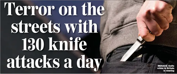  ??  ?? MENACE: Knife crime in Britain is soaring