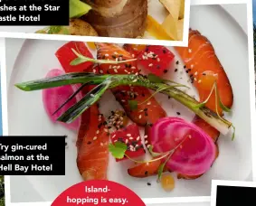  ?? ?? Try gin-cured salmon at the Hell Bay Hotel