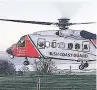  ??  ?? HELP Coast Guard chopper