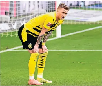  ?? FOTO: IMAGO/REVIERFOTO ?? Marco Reus war selbst oft ratlos ob seiner vielen Verletzung­en. Der Saisonends­purt ist für den Dortmunder einmal mehr besonders wichtig – auch mit Blick auf die Europameis­terschaft.