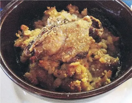  ?? PHOTOS: PETER HUM ?? The cassoulet at Auberge du Balestié features rich, flavourful beans and moist, satisfying duck confit — a perfect winter meal.