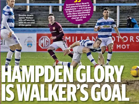  ??  ?? Double down: Jamie Walker kills off Morton with his second of the game