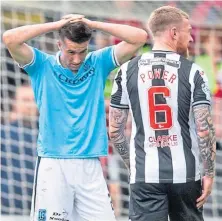  ?? ?? Cammy Kerr reacts to the full-time whistle in Paisley.