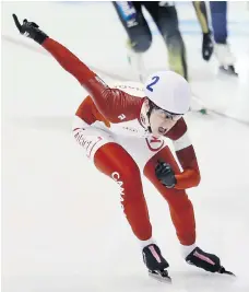  ?? PETER DEJONG/THE ASSOCIATED PRESS FILES ?? Ivanie Blondin and other speedskate­rs refused their monthly funding to protest the institutio­n of a team fee by Speed Skating Canada.