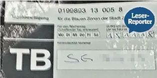  ??  ?? Der Leser hätte den Wochentag (siehe oben) korrekt ankreuzen müssen.