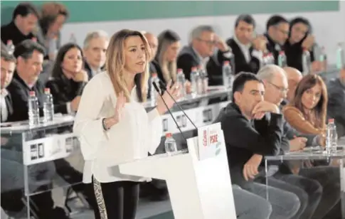  ?? JUAN FLORES ?? Susana Díaz, ayer en la reunión del Comité Director del PSOE Andalucía