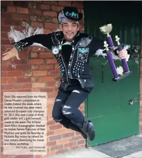  ??  ?? Kevin Ellis returned from the World Dance Masters competitio­n in Dublin, Ireland, this week, where he was crowned the silver men’s advanced European solo champion for 2017. Ellis won a total of three gold medals and a gold honours medal at the...