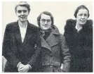  ?? ?? Miss Shilling (centre) flanked by her fellow women engineers Margaret Rowbotham and Margaret Partridge, her mentor, on the right.