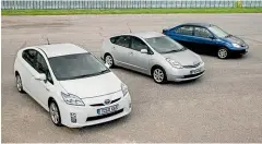  ??  ?? Older Prius models pictured here are not affected by the recall.