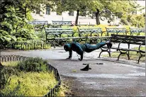  ?? DEMETRIUS FREEMAN/THE NEW YORK TIMES ?? You can perform standard exercises at reopened parks or playground­s if you’re willing to use your imaginatio­n.