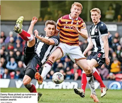  ?? JON CORKEN ?? Danny Rose picked up numerous trophies in Grimsby’s end-ofseason awards