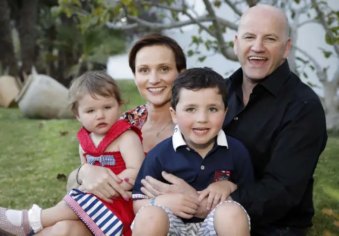  ??  ?? PRINCIPLE: Sean Gallagher with his wife Trish and their children Bobby and Lucy. Below, running as an independen­t candidate during the last presidenti­al election campaign