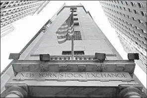  ?? AP file photo ?? Most of the companies on the New York Stock Exchange finished higher Wednesday, but U.S. stocks mostly fell from their latest record highs posted Tuesday.