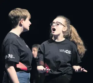  ??  ?? WNO- Youth Opera summer showcase at Llandudno; pictured are Erin Hornsby and Mererid Lloyd-Jones.