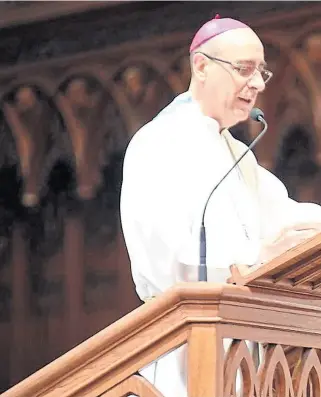  ??  ?? Monseñor Fernández, ayer, en la ceremonia por la fundación de La Plata