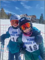  ?? ?? LEFT: Lhotse Johnson, 9, with her bronze medal for Angel Fire’s ‘Fun Race.’ CENTER: Xanti Hayett and Esteban Lones at the top of the course. RIGHT: Eleanor Breier with her bronze medal.