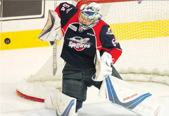  ?? CLIFFORD SKARSTEDT ?? The Spitfires have tapped 17-year-old Mikey DiPietro to start in goal against the London Knights in the first round of the Ontario Hockey League playoffs.