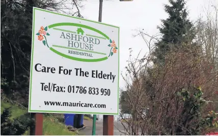  ??  ?? Concerns Ashford House Care Home was visited by team from the Care Inspectora­te who raised issues with infection control