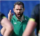  ?? ?? ‘NO EXCUSES’
Coach Andy Farrell