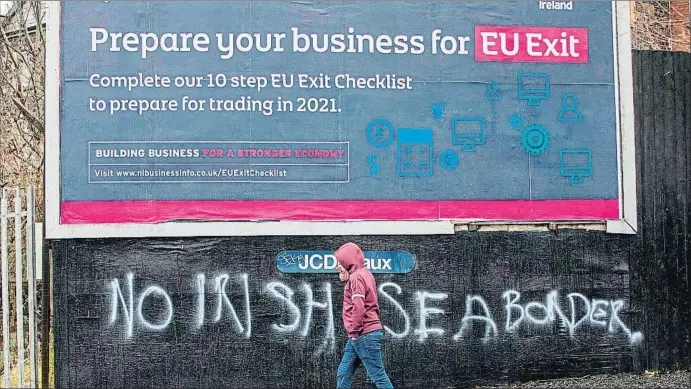  ?? PAUL FAITH / AFP ?? Los unionistas del sur de Belfast no quieren una frontera comercial en el mar de Irlanda como la que ha levantado el Brexit