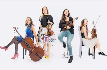  ?? JEREMY SANGARE ?? Quarteto Zaïde. Grupo francês de cordas vai se apresentar com um solista brasileiro, o clarinetis­ta Ovanir Buosi