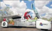  ?? AFP ?? The driver of NWU solar vehicle "Naledi" from South Africa gets out of the car at a control stop on the first day of the World Solar Challenge race.