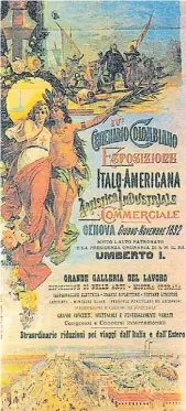  ?? ?? Afiche de la Exposición de Génova de 1892.