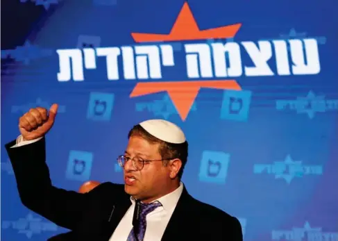  ?? (Reuters) ?? Itamar Ben - Gvir, once convicted of racist incitement, says he has ‘moderated’