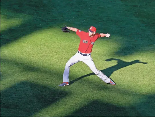  ?? BUTCH DILL, USA TODAY SPORTS ?? Left-handed ace Chris Sale, warming up before a spring training game last week, was traded from the White Sox to the Red Sox in the offseason.