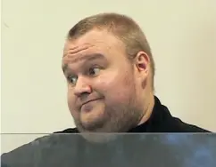  ?? POOL / AFP / GETTY IMAGES ?? This video grab taken from pool video footage shows Megaupload founder Kim Dotcom in court in Auckland on Jan. 25, 2012. Dotcom is appealing extraditio­n from New Zealand to the U.S. to face charges of Internet piracy.