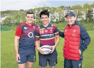  ?? ?? Wonder kid: Marcus Smith with Eddie Jones and George Ford at Brighton College in 2016