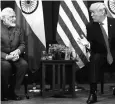  ?? PHOTO: REUTERS ?? US President Donald Trump ( right) meets Prime Minister Modi alongside the ASEAN Summit at Manila in Philippine­s on November 13, 2017