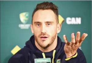  ?? PETER PARKS/AFP ?? South African cricket captain Faf du Plessis speaks during a press conference ahead of the third Test against Australia yesterday.