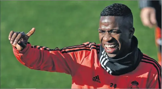  ??  ?? Vinicius podría disponer hoy de su primera titularida­d en la Champions League con el Real Madrid.