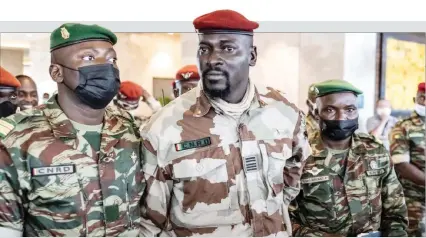  ?? Photo: Contribute­d ?? Timeline… Guinea’s junta leader Colonel Mamady Doumbouya announced a three-year transition period before civilian rule is restored.