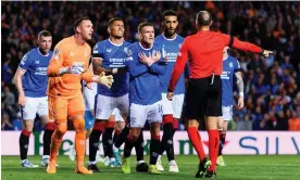  ?? Photograph: Eurasia Sport Images/Getty Images ?? Rangers have been frustrated in the Champions League so far this season, losing 4-0 at Ajax and 3-0 against Napoli.