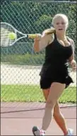  ?? Photo by Steve Sherman ?? Pennsbury senior Katie Reilly is back for her last year in a Falcons tennis uniform.