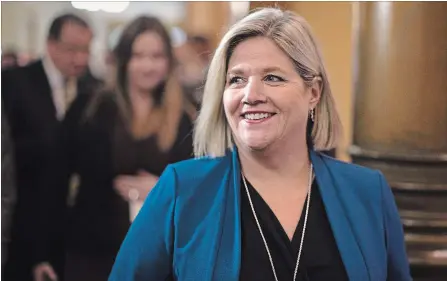  ?? CANADIAN PRESS FILE PHOTO ?? Ontario NDP Leader Andrea Horwath says the NDP is promising free child care for families earning less than $40,000.