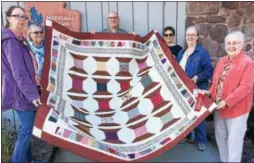  ?? SUBMITTED PHOTO ?? Hopewell Quilters from left, Becky Hughes, Elverson; Eve Biamonte, Coatesvill­e; David Blackburn, Hopewell Furnace NHS Site Manager; Lee Norman, Oley; Beth Shugar, Reading. Quilt recipient, bottom right Ellen Boyer of Pottstown.