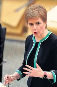  ??  ?? Determined First Minister sets out her plan of action yesterday