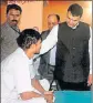  ?? PTI ?? Maharashtr­a CM Devendra Fadnavis meets a patient in Yavatmal on Sunday.