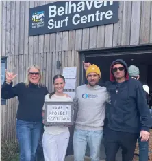  ?? ?? Carol Leman Cornelius, Lucy Young, Davide Mantovani and Chris Kearsley are getting ready to take on an adrenaline-filled fundraisin­g challenge for The Wave Project