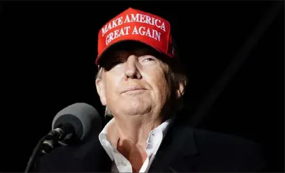  ?? Ross D. Franklin/Associated Press ?? Former President Donald Trump pauses as he speaks at a rally Jan. 15, 2022, in Florence, Ariz.