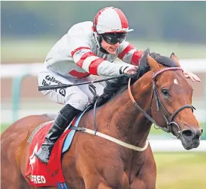  ?? Picture: PA. ?? Harry Dunlop looks to have a lively Investec Derby contender on his hands in the shape of Knight To Behold, a 7-1 winner of Saturday’s Betfred Derby Trial at Lingfield. Knight To Behold bounded clear of his rivals under Richard Kingscote.
